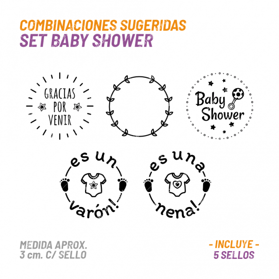 Set 5 Sellos Buho Baby