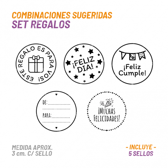 Set 5 Sellos Buho Regalos