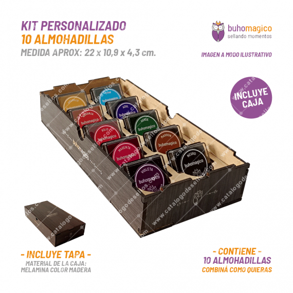 Kit Caja 10 Almohadillas Personalizado