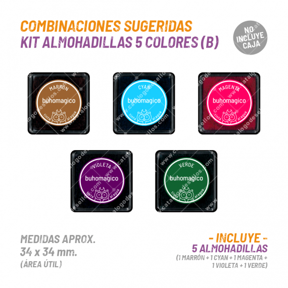 Kit Almohadillas 5 Colores (B) BuhoMagico