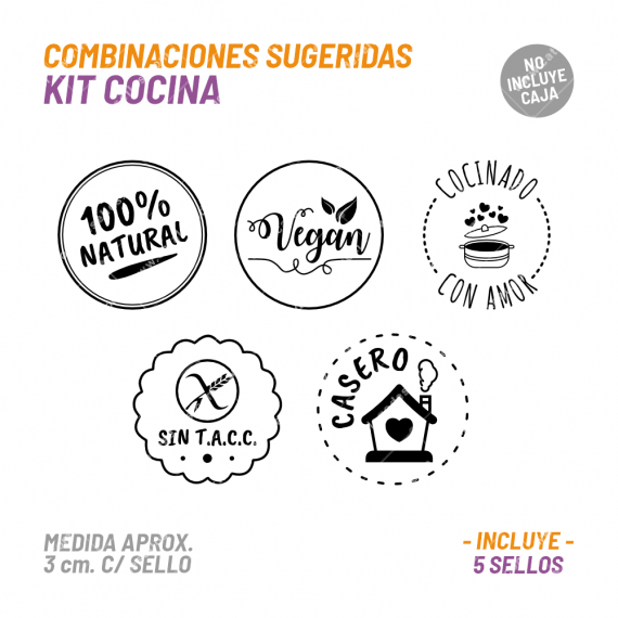 Kit 5 Sellos Cocina 1 BuhoMagico