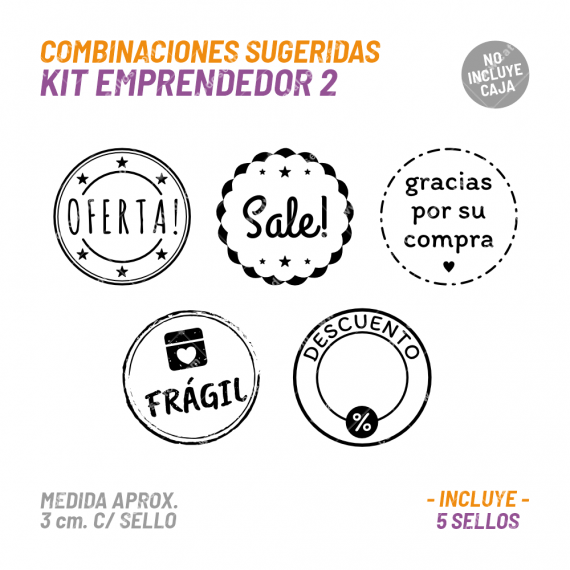 Kit 5 Sellos Emprendedores 2 BuhoMagico