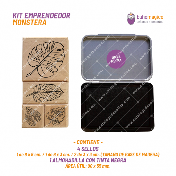 Kit 4 Sellos Emprendedor MONSTERA BuhoMagico