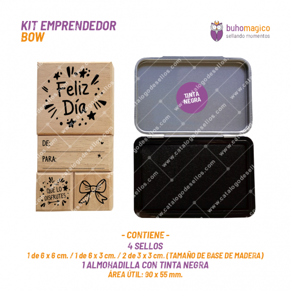 Kit 4 Sellos Emprendedor BOW BuhoMagico